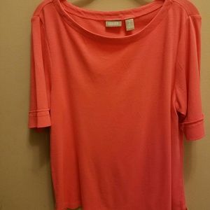 Chicos Sz 2 pink S/S Soft Cotton Top